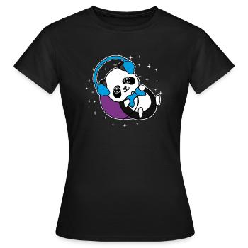 Panda Gamer Pandabär Zocker Geschenkidee - Frauen T-Shirt - Schwarz - Vorne - AI Model Female 172 dark (172cm)