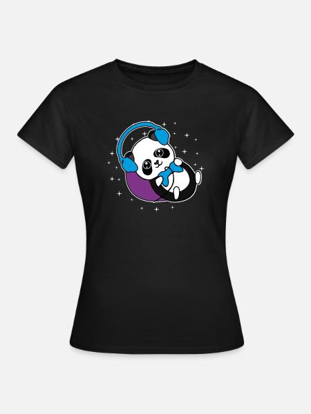 Panda Gamer Pandabär Zocker Geschenkidee - Frauen T-Shirt - Schwarz