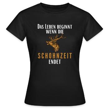 Jäger Rotwild Treibjagd Geschenk - Frauen T-Shirt - Schwarz - Vorne - AI Model Female 172 dark (172cm)