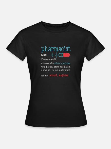 Farmaceuta Definicja Zabawny prezent Klasyczny nadruk - T-shirt dam - svart
