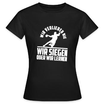 Handball Handballer Handball Geschenkidee Geschenk - Frauen T-Shirt - Schwarz - Vorne - AI Model Female 172 dark (172cm)
