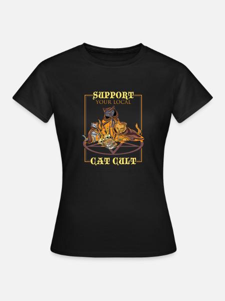 PASTEL GOTH / CAT CULT: Cat Cult Gift - Frauen T-Shirt - Schwarz