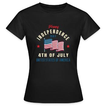 Independence Day July 4th - Women's T-Shirt - black - Front - AI Model Female 172 dark (172cm)