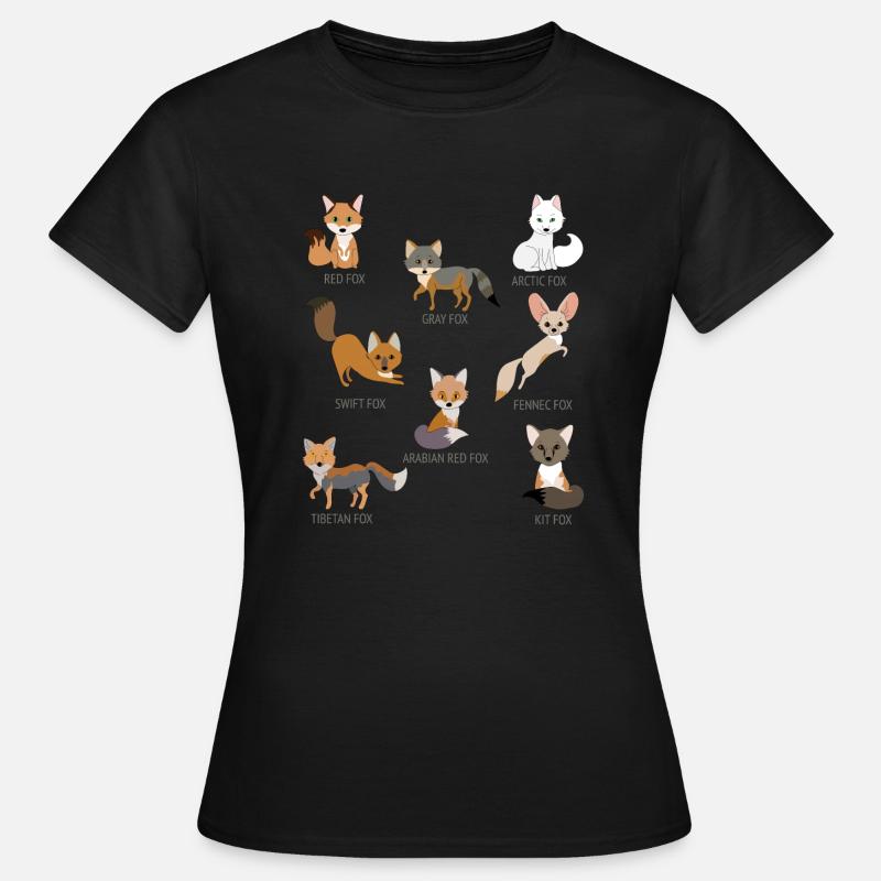 Grey Fox Arctic Fox Kit Fox Indian Indian I - Dame-T-shirt - sort