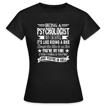 Psychologist Being A Psychologist Is Easy - Women's T-Shirt - black - Front - AI Model Female 172 dark (172cm)