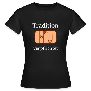 Fliesentisch Tradition - Frauen T-Shirt - Schwarz - Vorne - AI Model Female 172 dark (172cm)
