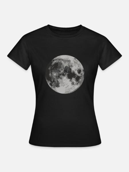 Nur der Mond - Frauen T-Shirt - Schwarz