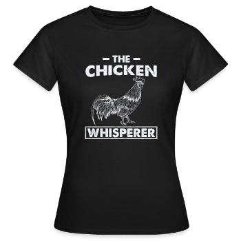 Poulet Whisperer Poulet Whisperer Poulet Poulets - T-shirt Femme - noir - Devant - AI Model Female 172 dark (172cm)