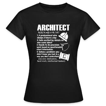 Définition d'architecte - T-shirt Femme - noir - Devant - AI Model Female 172 dark (172cm)
