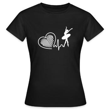 Danseur de ballet Danseur de ballet Heartbeat - T-shirt Femme - noir - Devant - AI Model Female 172 dark (172cm)