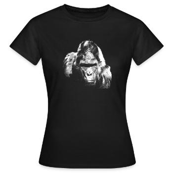 Singe à dos argenté gorille - T-shirt Femme - noir - Devant - AI Model Female 172 dark (172cm)