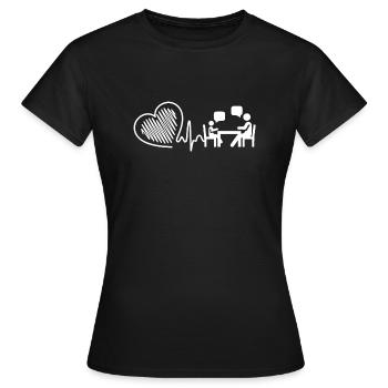 Conseiller Conseiller Heartbeat - T-shirt Femme - noir - Devant - AI Model Female 172 dark (172cm)