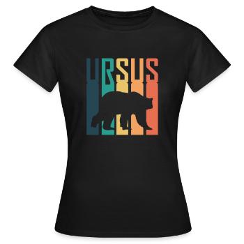 L'ours de glace en latin Ursus un animal de la forêt - T-shirt Femme - noir - Devant - AI Model Female 172 dark (172cm)