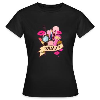 Maquillage Artist Mua Beauté Salon maquillage - T-shirt Femme - noir - Devant - AI Model Female 172 dark (172cm)