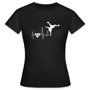 Breakdance Breakdance Heartbeat - T-shirt Femme - noir - Devant - AI Model Female 172 dark (172cm)