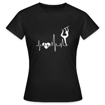 Baton Twirling Baton Twirling Heartbeat - T-shirt Femme - noir - Devant - AI Model Female 172 dark (172cm)