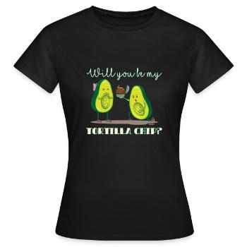 Serez-vous ma puce tortilla - application - T-shirt Femme - noir - Devant - AI Model Female 172 dark (172cm)