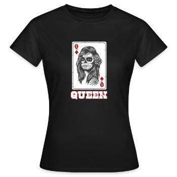 Queen Card Caro - T-shirt Femme - noir - Devant - AI Model Female 172 dark (172cm)