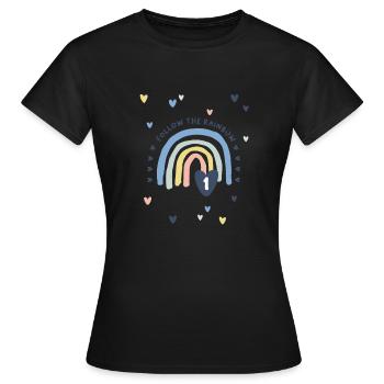 Erster Geburtstag - Erstes Lebensjahr Regenbogen - Frauen T-Shirt - Schwarz - Vorne - AI Model Female 172 dark (172cm)