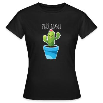 câlins gratuits cactus câlin drôle cadeau câlin moi - T-shirt Femme - noir - Devant - AI Model Female 172 dark (172cm)