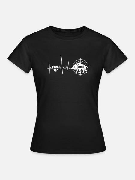 Schweinejagd Herzschlag - Frauen T-Shirt - Schwarz