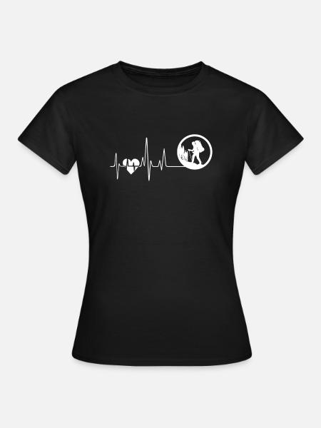 Hiking Hiking Heartbeat - Women's T-Shirt - black
