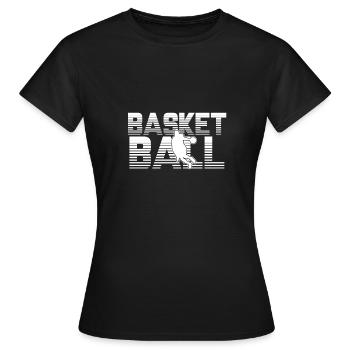 Basketball design with basketball players - Women's T-Shirt - black - Front - AI Model Female 172 dark (172cm)