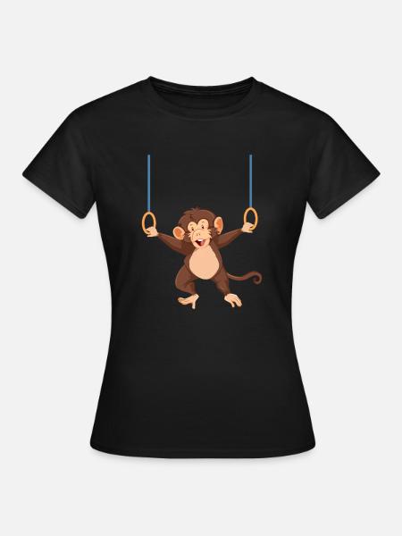 de grappige kinder verjaardagsgift van de turnaap - Dame-T-shirt - sort