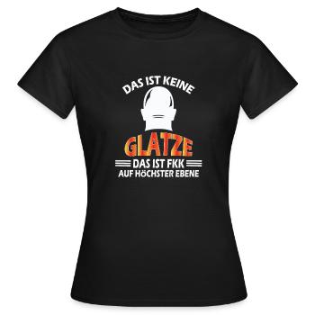Glatze FKK - Frauen T-Shirt - Schwarz - Vorne - AI Model Female 172 dark (172cm)