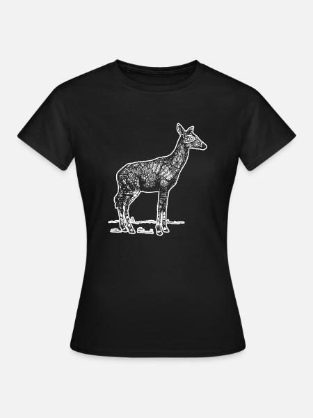Okapi Okapi Blumenmuster - Frauen T-Shirt - Schwarz
