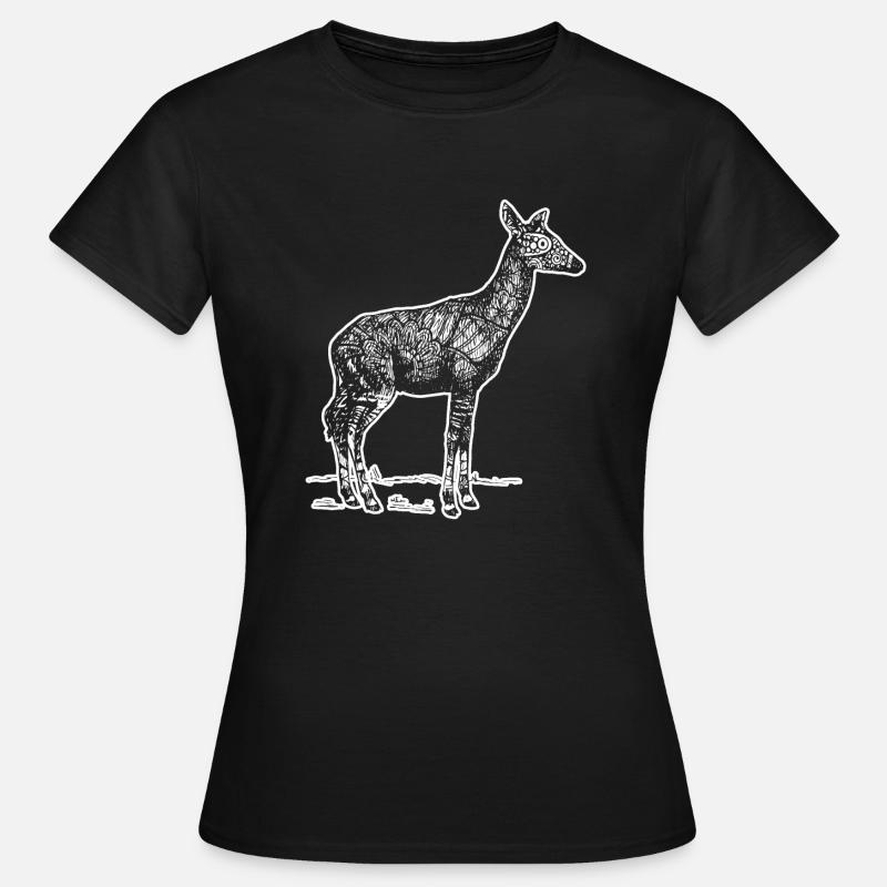 Okapi Okapi Blumenmuster - Frauen T-Shirt - Schwarz