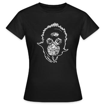 Orang-Utan Orang-Utan Blumenmuster - Frauen T-Shirt - Schwarz - Vorne - AI Model Female 172 dark (172cm)