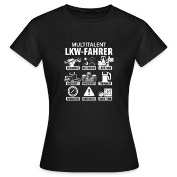 LKW Lastkraftwagen Lastwagen Lastzug Brummi Laster - Frauen T-Shirt - Schwarz - Vorne - AI Model Female 172 dark (172cm)