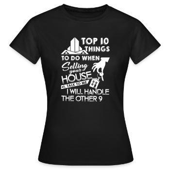 Real Estate Agent Real Estate Agent Job - Women's T-Shirt - black - Front - AI Model Female 172 dark (172cm)