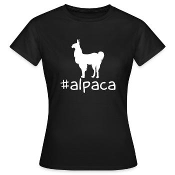 Alpaga Alpaga Hashtag - T-shirt Femme - noir - Devant - AI Model Female 172 dark (172cm)