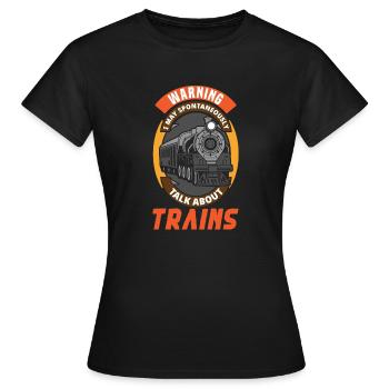 Train train lover trains train driver train driver - Women's T-Shirt - black - Front - AI Model Female 172 dark (172cm)