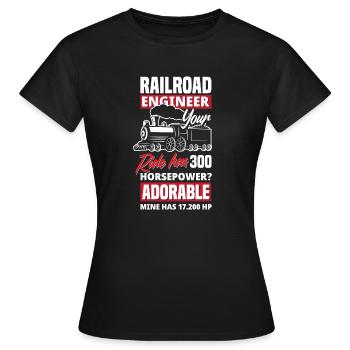 Train train lover trains train driver train mechanic - Women's T-Shirt - black - Front - AI Model Female 172 dark (172cm)