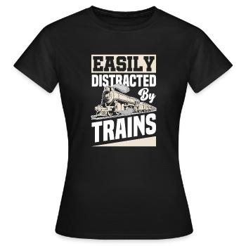 Train amateur de train trains conducteur de train conducteur de train - T-shirt Femme - noir - Devant - AI Model Female 172 dark (172cm)