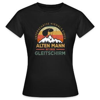 Gleitschirmfliegen Gleitschirmflieger Geschenk - Frauen T-Shirt - Schwarz - Vorne - AI Model Female 172 dark (172cm)