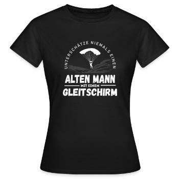 Gleitschirmfliegen Gleitschirmflieger Geschenk - Frauen T-Shirt - Schwarz - Vorne - AI Model Female 172 dark (172cm)