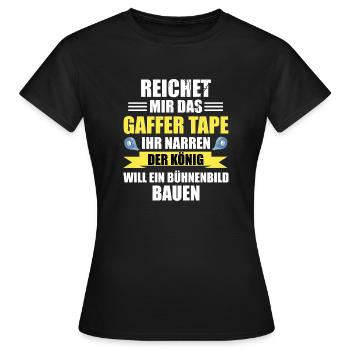 Stage Crew Bühnentechniker Veranstaltungstechnik - Frauen T-Shirt - Schwarz - Vorne - AI Model Female 172 dark (172cm)