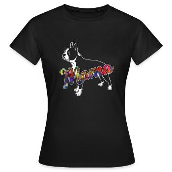 Boston Terrier Boston Terrier Mama - T-shirt Femme - noir - Devant - AI Model Female 172 dark (172cm)