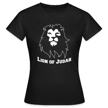 Löwe von Juda Entwurf, hebräischer israelitischer Entwurf - Frauen T-Shirt - Schwarz - Vorne - AI Model Female 172 dark (172cm)
