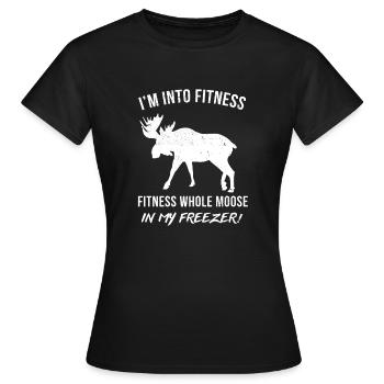 Lustiges Elchjägerhemd - Lustiges Elchjagd-Gif - Frauen T-Shirt - Schwarz - Vorne - AI Model Female 172 dark (172cm)