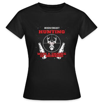 Hunting - Frauen T-Shirt - Schwarz - Vorne - AI Model Female 172 dark (172cm)