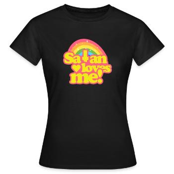 Satan loves me - Frauen T-Shirt - Schwarz - Vorne - AI Model Female 172 dark (172cm)