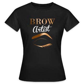 Augenbrauen-Künstler Microblading Geschenk, Maskenbildner - Frauen T-Shirt - Schwarz - Vorne - AI Model Female 172 dark (172cm)