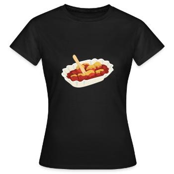 Currywurst - T-shirt Femme - noir - Devant - AI Model Female 172 dark (172cm)