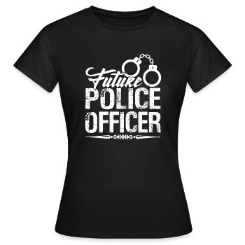 Policier Future Policier - T-shirt Femme - noir - Devant - AI Model Female 172 dark (172cm)