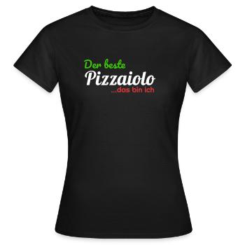 Le meilleur pizzaiolo ... c'est moi pizza graphique des - T-shirt Femme - noir - Devant - AI Model Female 172 dark (172cm)